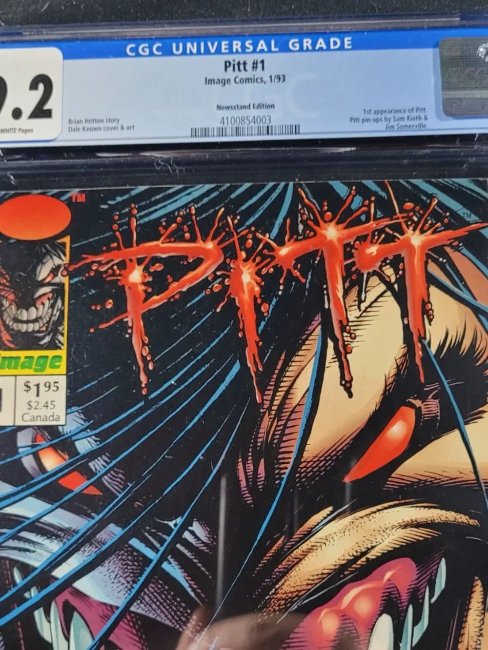 1993 Pitt #1 Image Comics Newsstand Edition CGC Graded 9.2 Near Mint-